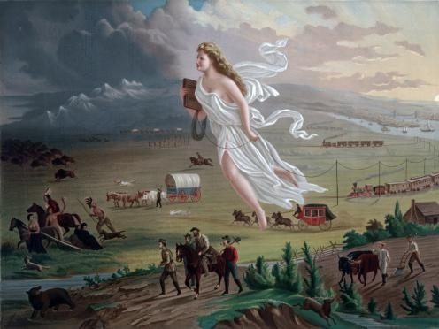 Picture of angel figure over the plains
