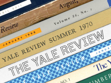 A stack of old issues of The Yale Review. Courtesy Pentagram