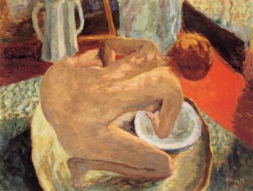 Fine art of a woman bathing