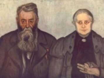 A painting of an old couple. My Father and My Mother by Jozsef Rippl-Ronai, 1897.
