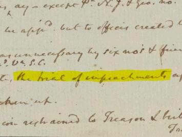 An old document discussing impeachement