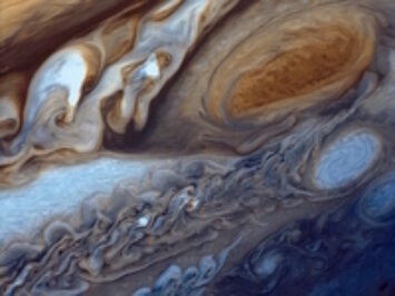 Photo of Jupiter from Voyager 1, 1979.