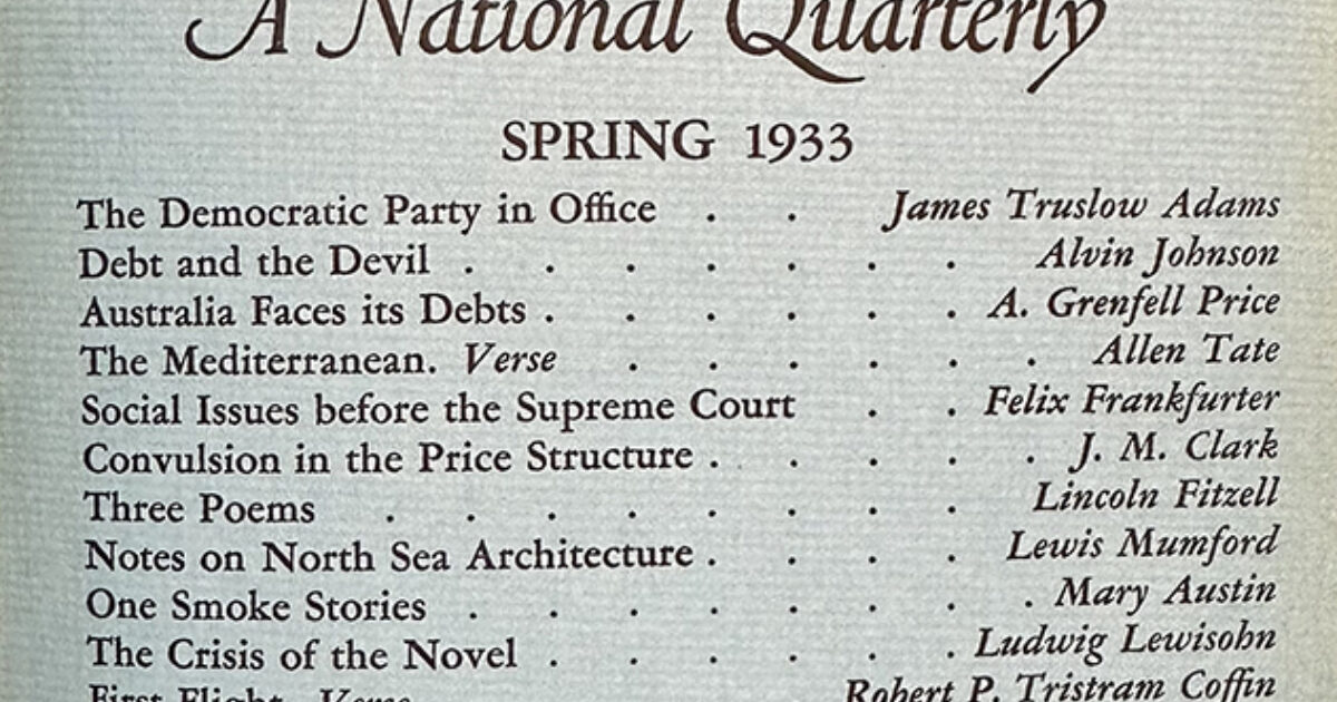 The Yale Review Spring 1933